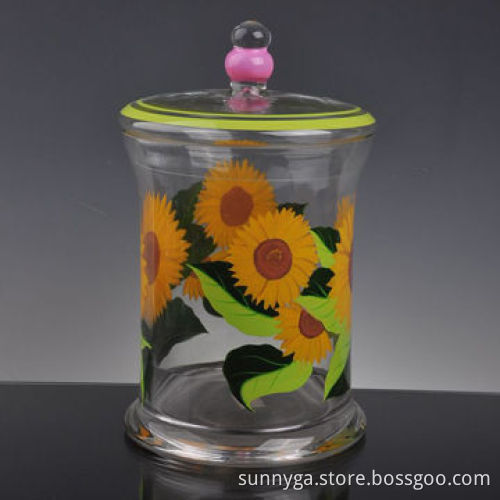 Glass Container with Lid, 204mm Top Diameter, Customized Designs and Package Ways are Accepted